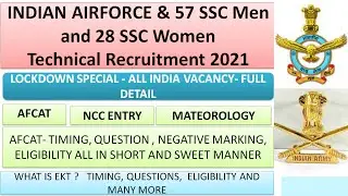 INDIAN AIRFORCE AND ARMY 2021 RECRUITMENT/ AFCAT 2021/ SSC MAN , WOMAN/ AFCAT 2 2021 NOTIFICATION