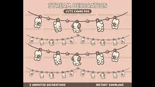 Pastel Puppy Strings Stream Overlay &ndash; Animated Twitch & OBS Design