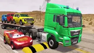flatbed truck mcqueen transportation with truck game | flatbed truck cartoon |flatbed truck camper