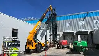 Commercial Roof Access Metal Stairs Installation by EDGE Fall Protection