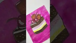 Chocolate Cake Drawing 🍰 | Easy Food Art for Beginners #shorts #art #drawing #cake #painting #viral