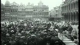 The city of Brussels under German occupation during World War II. HD Stock Footage