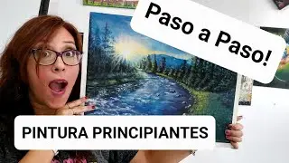 INCREIBLE PAISAJE Azul AMANECER en las monta&ntilde;as. Arboles y Agua EXPLICADO PASO A PASO!|Vani Merlo