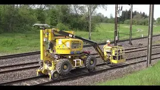 TRAVAUX TUNNEL TORCENAY/NACELLE ELEVATRICE RAIL-ROUTE /SORTIE DES RAILS /LIGNE 4 ET 15 /