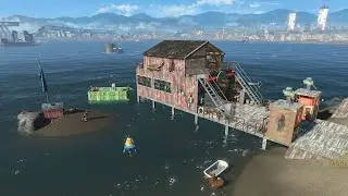 Fallout 4 - BOATHOUSE - Player Home build tour - NO MODS