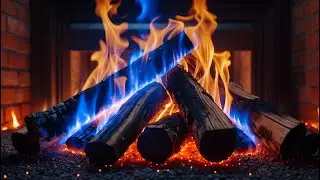 Relaxation & Cozy Warmth &ndash; 12H Blue Fire Fireplace with Dancing Orange Flames & Ember Bed