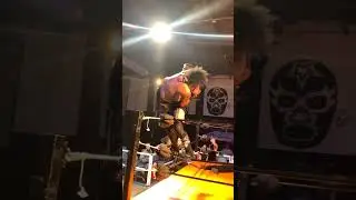 350lbs MoonsaultnBattery to Kongo Kong #aaa #wwe #crazy #shanemercer #irondemon #xcf #wrestling