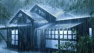 Wash Insomnia Away in 3 Minutes | Heavy Rain on a Metal Roof & Powerful Thunder for Restful Sleep