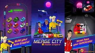 MERGE CITY: MOTOR EMPIRE - Car Idle Racing Game - Gameplay (iOS & Android)