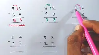 Subtraction for kids // ghatav kaise kare // हासिल वाला घटाव कैसे करें// #substration #basic_maths
