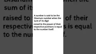 Program gives List of Disarium up till the number you Entered. #Python #shorts #video