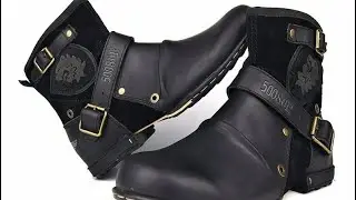 OTTO ZONE Top Quality Handmade Genuine Cow Leather Ankle Boots @shopatronics