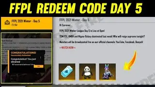 REDEEM CODE TODAY | FFPL DAY 5 CODE | FREE FIRE REDEEM CODE