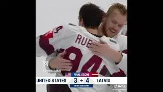 Latvia vs USA 4:3, Bronze medal goal, historical win for Latvia.