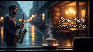 Smooth Rainy Saxophone Jazz 🌧 Soft Fireplace Ambience & Gentle Jazz for Rest