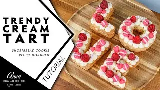 Trendy Shortbread and Rose Cream Tart Tutorial (alphabet cookie/cake)