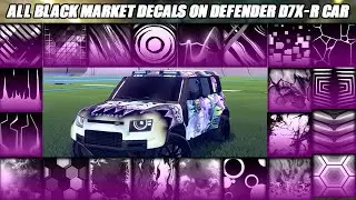 Демонстрация всех наклеек с &laquo;Черного рынка&raquo; на Land Rover Defender D7X-R &mdash; Rocket League Showcase
