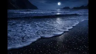 Full Moon Ocean Waves 🌙 Sleep by the Sea All Night & Relax