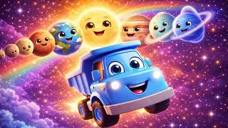 🚚 Truck Travels the Solar System! 🪐 Planets Song for Kids 🎶 #kidssongs #trucksforkids #solarsystem