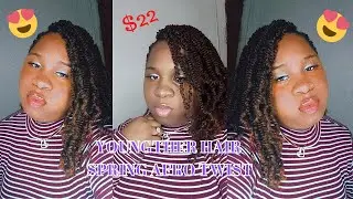 24 INCH SPRING AFRO TWIST YOUNGTHER HAIR REVIEW| AMAZON