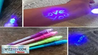 1 4Pcs Invisible Ink Pen Spy Pen with UV Light Magic Marker