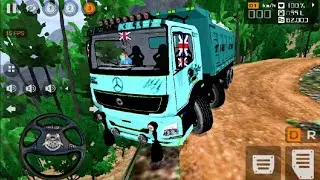 INDIAN BHARTH BENZ TRUCK HAIRPIN OFF-ROAD HEAVY STONE TRANSPORT DRIVE | BUS SIMULATOR INDONESIA
