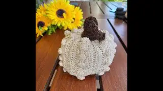 Πλεκτη κολοκυθα με κομπακια-Pumpkin crochet #halloween #diy #AutumnFalldecoration