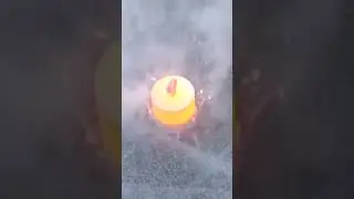 20 kilograms of red hot steel into a frozen lake