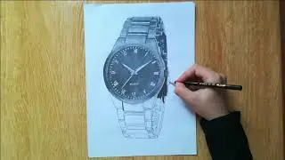 How to draw a Wristwatch | How to draw a watch | Drawing a clock | Watch drawing | Drawing Arena
