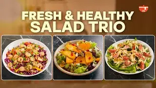 3 Healthy & Easy Salad Recipes You Must Try | Persimmon, Apple Fig & Purple Cabbage & Prawns Salad