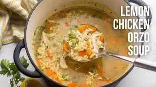 Lemon Chicken Orzo Soup l The Recipe Rebel