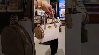 How cute are these Coach Willow Tote Bag 18 w/ zip pouch 😍🤍🖤🤎 I want them all!! #shorts #coach
