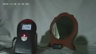 New EMF meter spikes just before there is an unknown noise in the room. Haunted creepy ghost mirror.