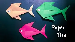 How To Make Easy Origami Paper Fish For Kids | Nursery Craft Ideas | PaperCraft Easy KIDS crafts