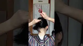 Lazy/ quick bun with kanzashi/ hairstick #hairpin #kimono #shorts #japanlife