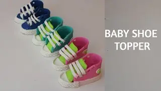 How to make fondant baby shoes | fondant baby sneakers | fondant baby shoes with cutter