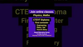 CTEVT Diploma maths physics first semester online classes from today 9707121456#ctevt #ctevtexam