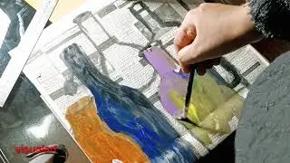 Mix Media, work on newspaper🖌💯    #visualart
