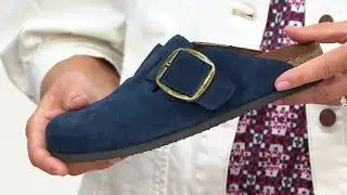 White Mountain Leather Buckle Clog -Big Easy on QVC