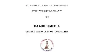 Syllabus Calicut University ba multimedia | how download BA multimedia syllabus scheme