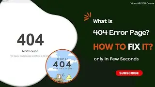 What is 404 Error Pag ? | Not Found | How To Fix It?