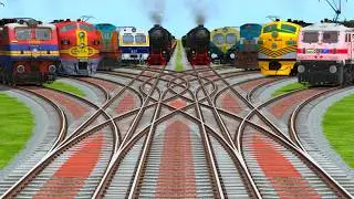 🟡🔟 TRAINS CROSSING BY DOUBLE CURVES REALISTIC INDIAN RAILROAD | train videos 