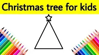 Drawing for Kids || How to Draw Christmas Tree from Triangle