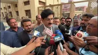 CM Murad Ali Shah talks to the media in Sindh Assembly