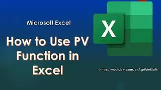 How to Use PV Function in Excel | Financial Functions | Present Value