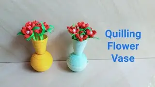 Paper Quilling Mini Flower Pot | Quilling Mini Flower Pot Fridge Magnet | Rooftop Garden and Crafts.