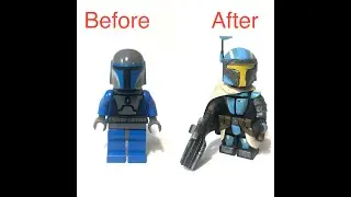 (Full Build) Custom LEGO Star Wars Mandalorian Minifigure: Time Lapse