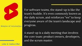 what is daily standup in agile #dailystandup #standup meeting #huddle #dailyscrum