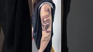 🐍 Blackwork Snake Tattoo By Negz.tattz #tattuba #tattoo #tattooartist #shorts #snake  #blackwork