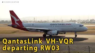 20 years with Qantas Group - QantasLink (VH-VQR) departing Perth Airport on RW03.